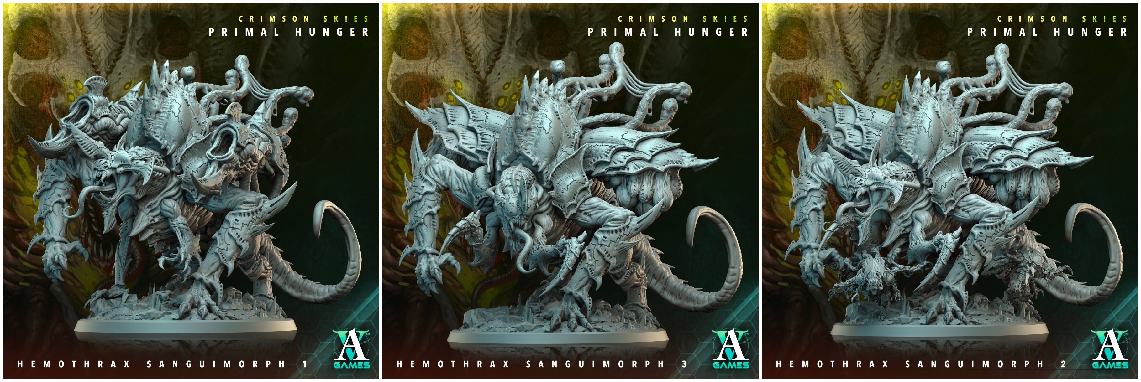 3D Printed Archvillain Games Crimson Skies - Primal Hunger Hemothrax Sanguimorph 28mm 32mm D&D (Online Only)