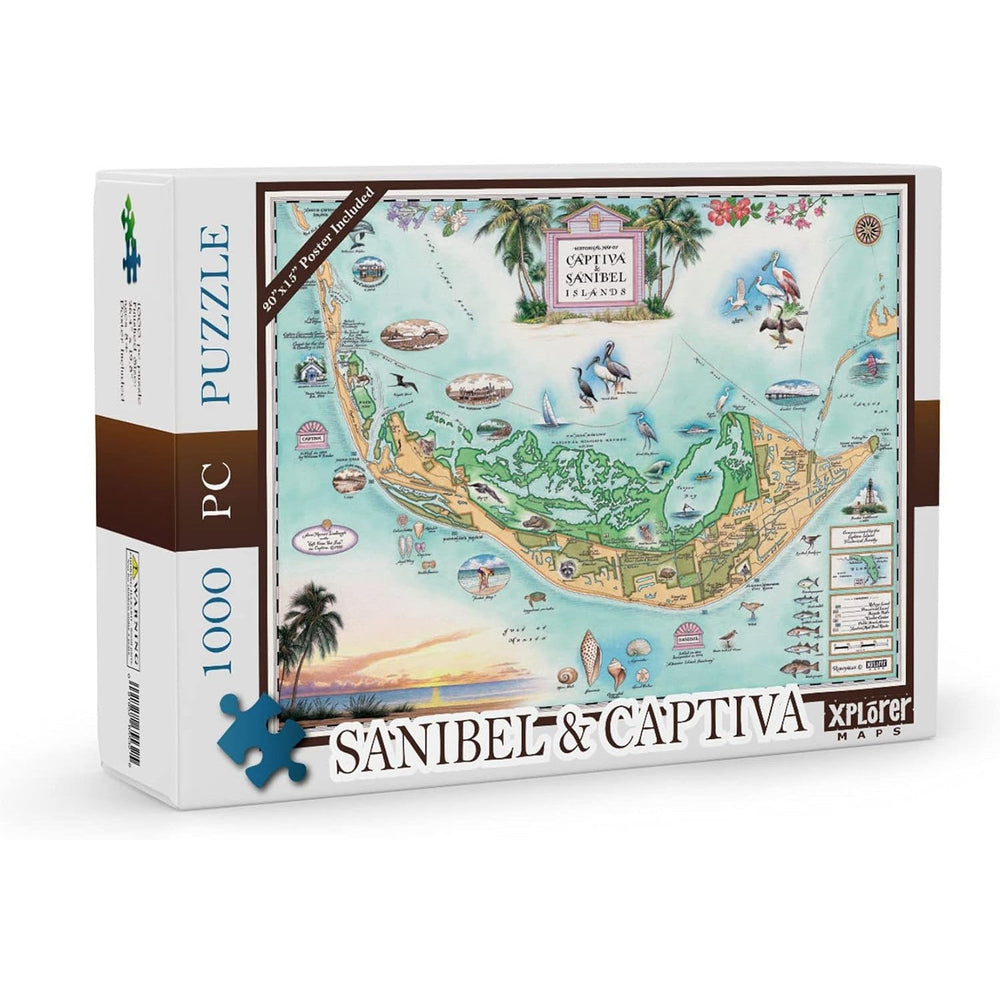 Sanibel & Captiva Islands 1000 Piece Jigsaw Puzzle Xplorer Maps (ONLINE ORDER ONLY)