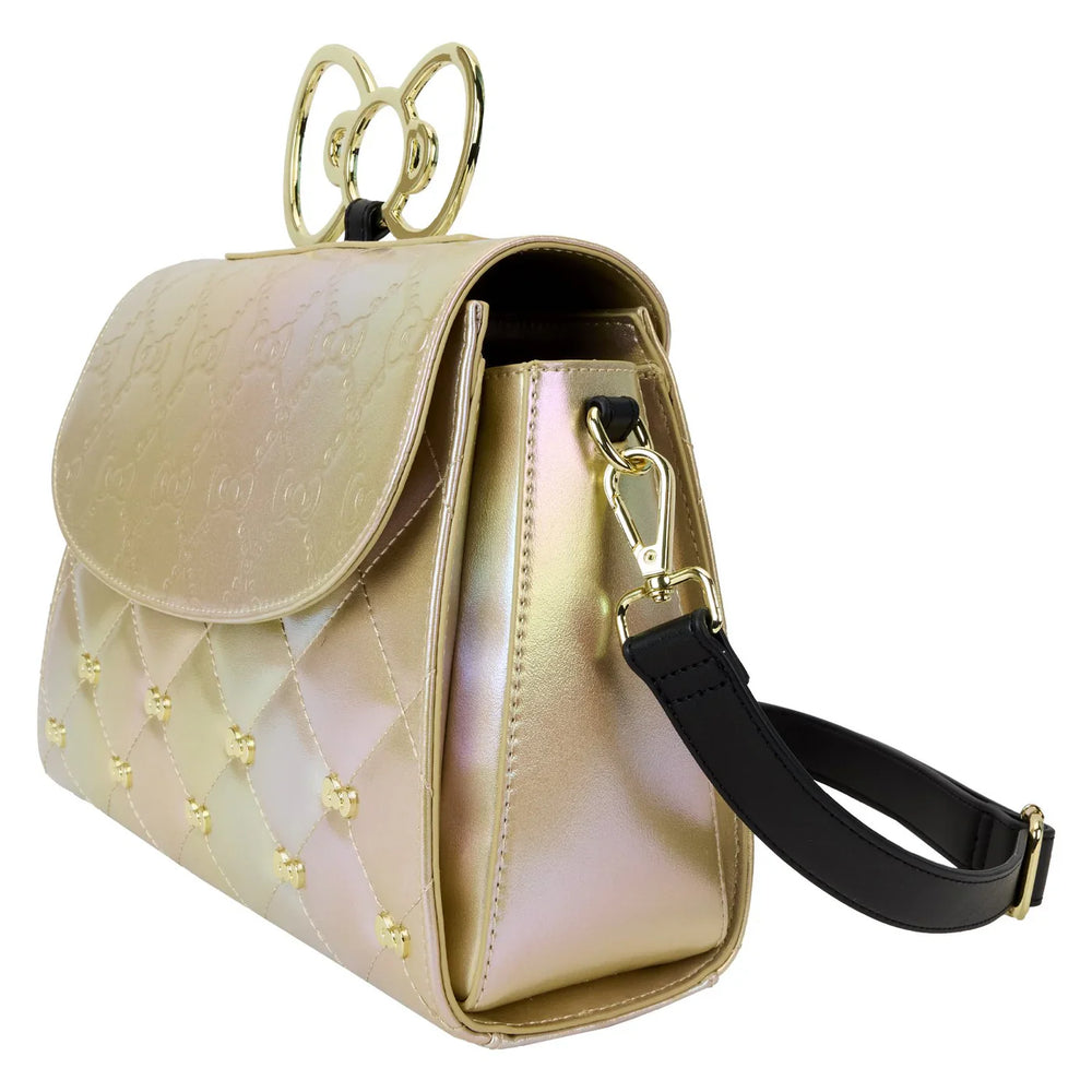 Sanrio Hello Kitty 50th Anniversary Gold Embossed Crossbody Purse by Loungefly (Online Order Only)