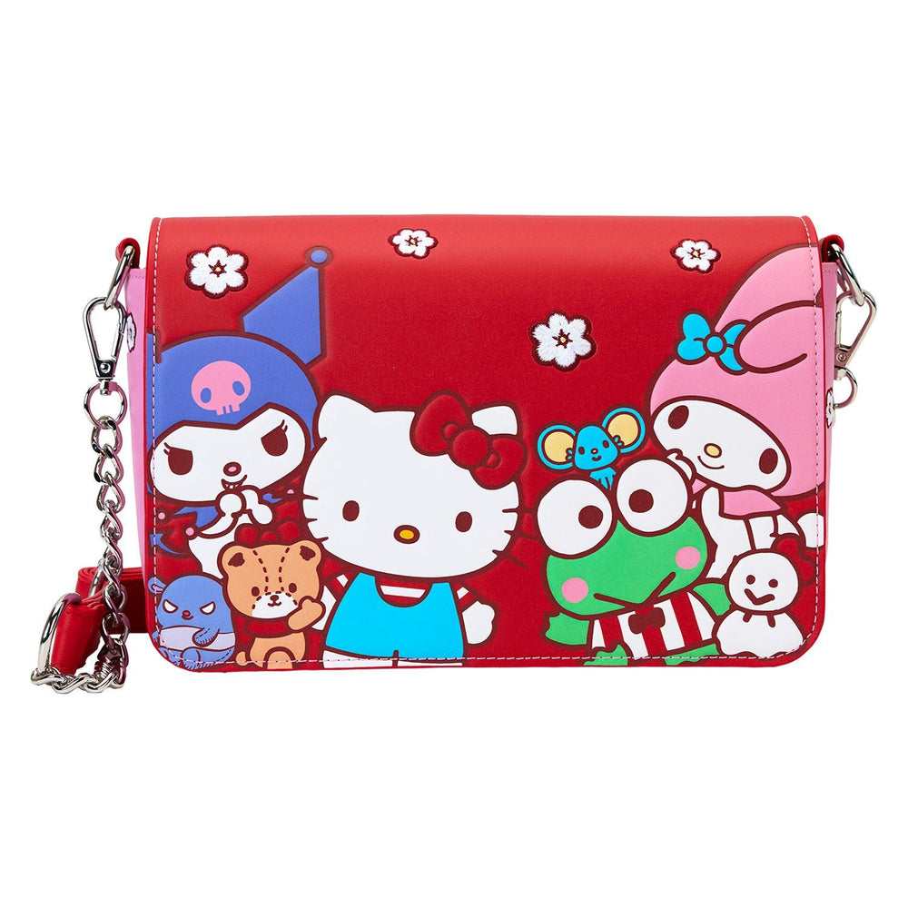 Sanrio Hello Kitty & Friends Color Block Floral Crossbody Bag by Loungefly (Online Order Only)