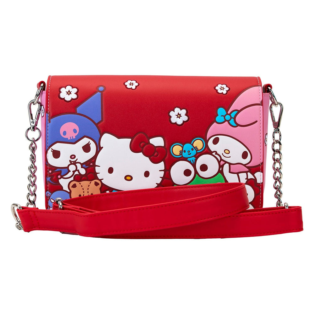 Sanrio Hello Kitty & Friends Color Block Floral Crossbody Bag by Loungefly (Online Order Only)