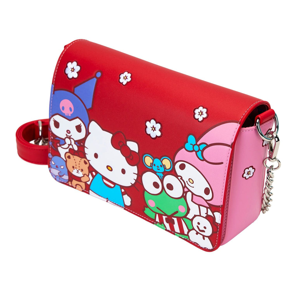 Sanrio Hello Kitty & Friends Color Block Floral Crossbody Bag by Loungefly (Online Order Only)
