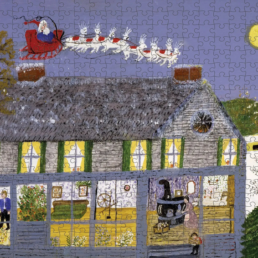 Santa Clause II by Grandma Moses 500 Piece Jigsaw Puzzle Pomegranate