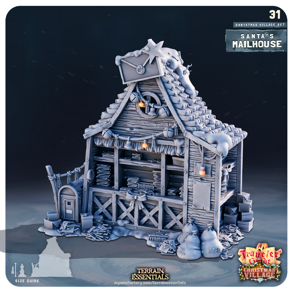 3D Printed Cast n Play Christmas Village Terrain Set 28mm 32mm D&D (Online Only)