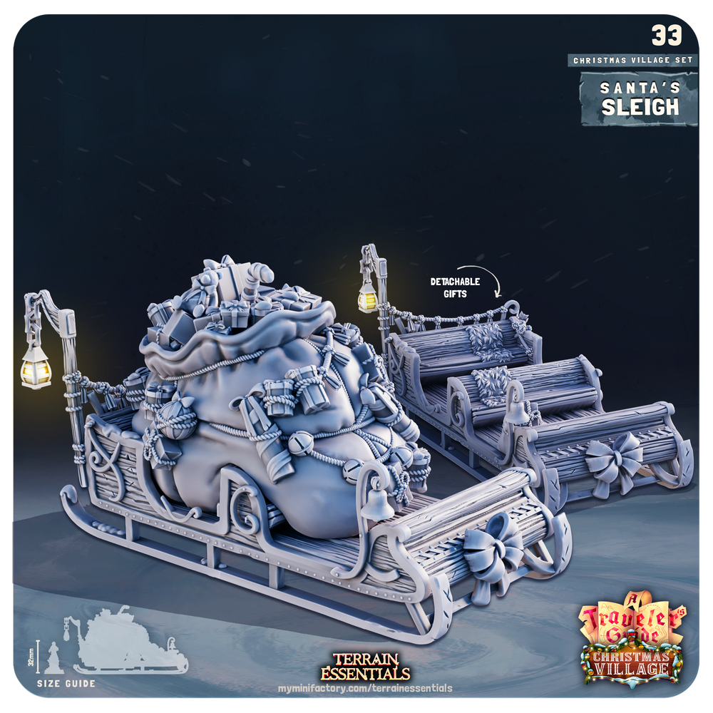 3D Printed Cast n Play Christmas Village Terrain Set 28mm 32mm D&D (Online Only)