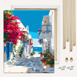 Santorini Sea View - Paint By Numbers Kit