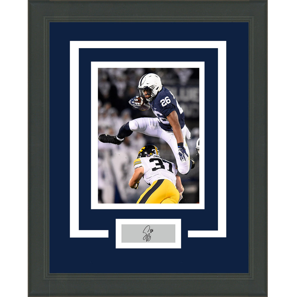 Framed Saquon Barkley Facsimile Laser Engraved Signature Auto Penn State Nittany Lions 11x14 Football Photo (ONLINE ORDER ONLY)