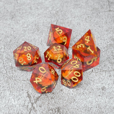 Sauron's Eye |  7 Piece Moving Eye DnD Dice Set | Acrylic RPG Gaming Dice (ONLINE ORDER ONLY)