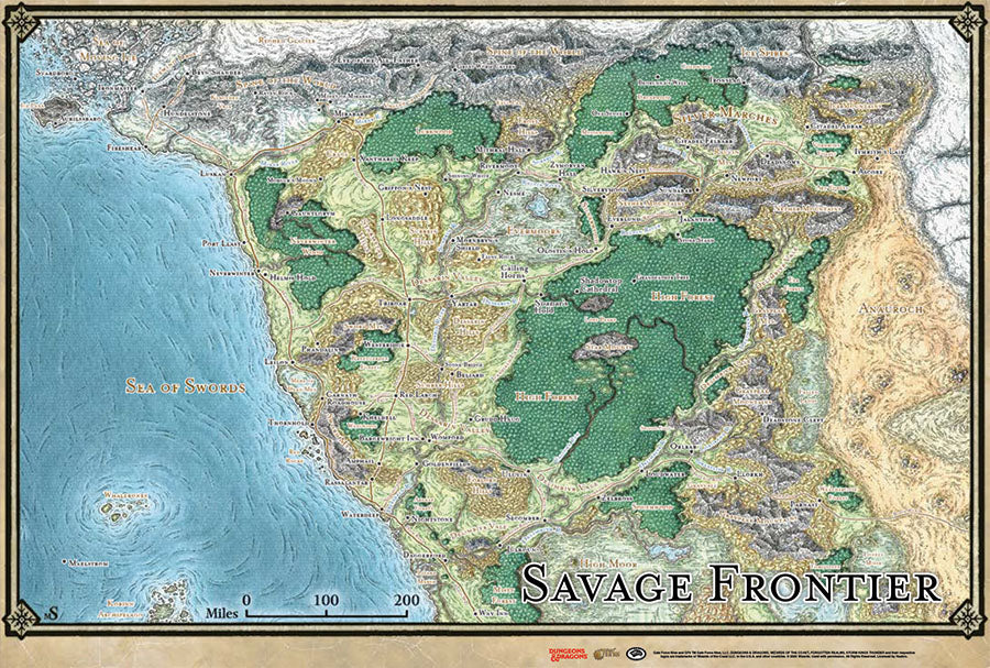 D&D: Forgotten Realms - Savage Frontier Map (ONLINE ORDER ONLY)