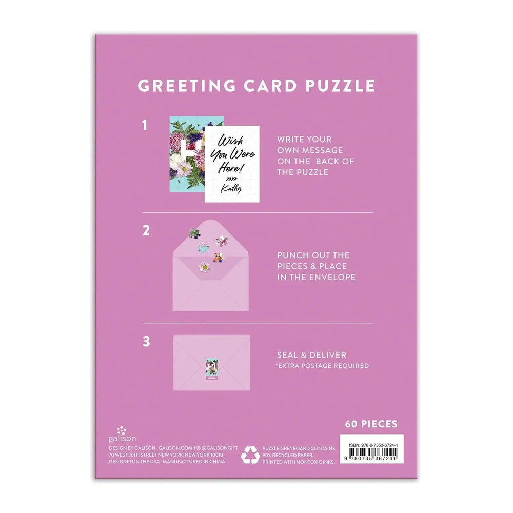 Say It with Flowers Hi Greeting Card 60 Piece Jigsaw Puzzle Galison