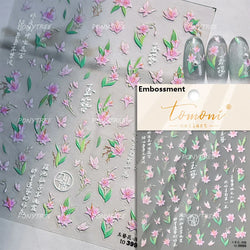 Antique Flowers Bird Swallow Fruit Narcissus Orchid Oranges Peaches Grape Cherry Strawberries Nail Art Stickers Manicure Decals (ONLINE ORDER ONLY)