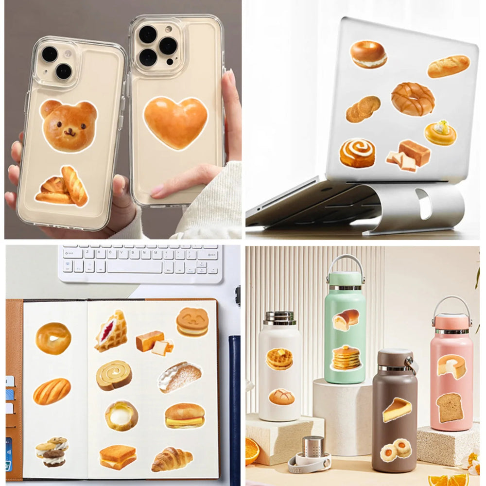 10/25/50pcs Bread Cakes Bakery Baked Goods Sticker Packs (ONLINE ORDER ONLY)