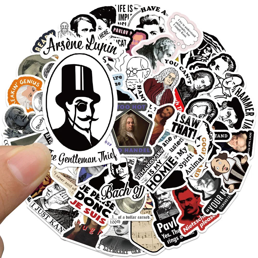 50pcs Funny Famous Person Meme Celebrity Stickers Water Bottle Sticker Luggage Laptop Guitar Phone Waterproof Vinyl Decals (Online Order Only)