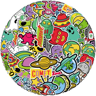 10/50Pcs Cartoon Alien Graffiti For Suitcase Guitar Diary Computer Skateboard Toy Decoration Decoration Decals Sticker (ONLINE ORDER ONLY)