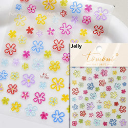 Hot Stamping Laser Silver Pink White Flower Rhinestone Pearl Irregular Petal Adhesive Nail Art Decoration Sticker Manicure Decal (ONLINE ORDER ONLY)