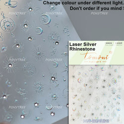 Sparkle Laser Silver Starburst Five-pointed Star Geometric Tiny Spot Romantic 5D Self Adhesive Nail Art Stickers Manicure Decals (ONLINE ORDER ONLY)