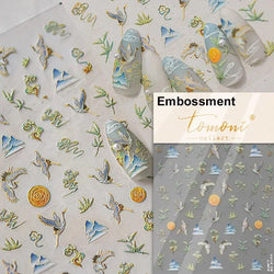 Charming Blue Sparrow Feather Rhinestone Wings Peacock Sparrow Dreamy Jelly Stars Self Adhesive Nail Art Stickers Manicure Decal (ONLINE ORDER ONLY)