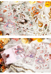 2 Sheets Cute Lolita Girl Decoration Sticker Aesthetics Hand Account DIY Collage Material Kawaii Stationery Scrapbooking Sticker (Online Order Only)