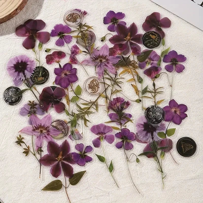 JIANQI 40 pcs Dried Flower Stickers Scrapbooking Craft Supplies (Online Order Only)