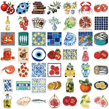 10/30/50PCS Vintage Tomato Sticky PVC Sticker Aesthetic Children's Stationery DIY Decoration Scrapbooking School Supplies (ONLINE ORDER ONLY)