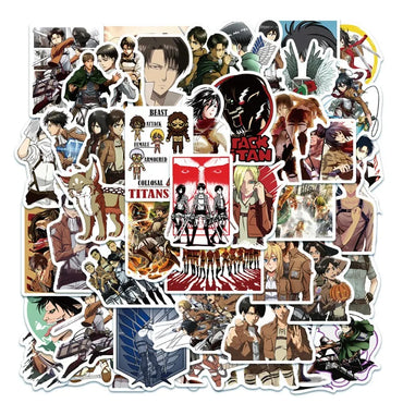 Attack on Titan Anime Stickers 50PCS for Luggage, Water Cup, Phone, Laptop, Car, Scooter, Refrigerator Decoration (ONLINE ORDER ONLY)