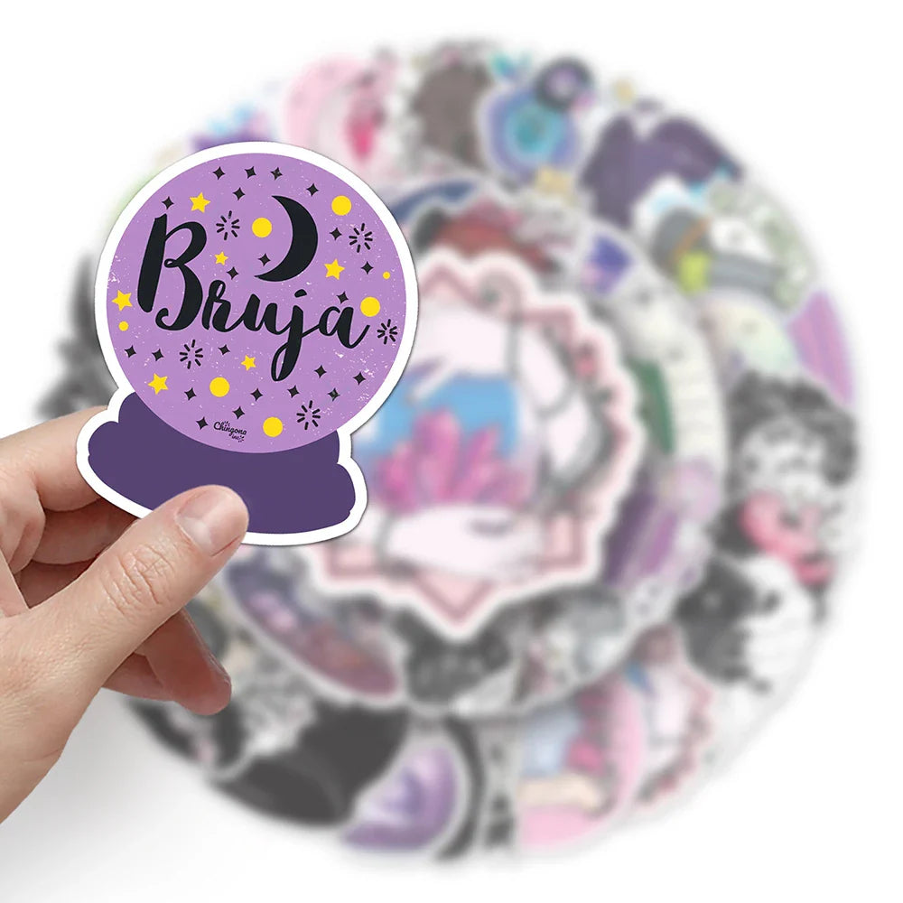 10/30/50PCS Halloween Magic Witch Stickers Apothecary Graffiti Toys Cartoon Decals For Kids DIY Skateboard Notebook Bike Helmet (ONLINE ORDER ONLY)