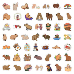 10/30/55PCS Cute Capybara Animals Stickers Cartoon Decals Toys DIY Scrapbook Laptop Luggage Phone Guitar Bike Kids Sticker Toys (ONLINE ORDER ONLY)