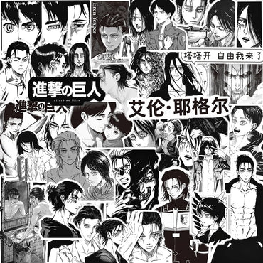 Attack On Titan Anime Stickers - Waterproof Decals for Laptop, Phone, Car, Bike, Toy (10/30/66pcs) (Online Order Only)