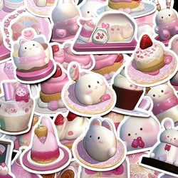 10PCS Pink Rabbit Anime Stickers for Luggage, Skateboard, DIY, Kawaii Graffiti (ONLINE ORDER ONLY)