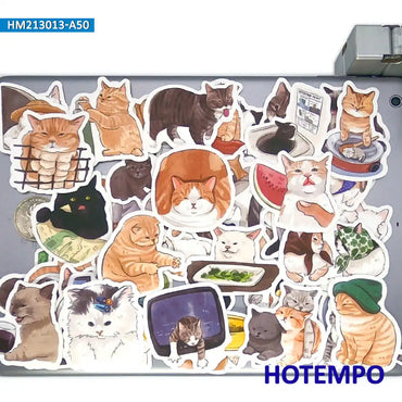 50Pieces No Plastic Green Slogan Save Planet Sea Forest Animal Funny Stickers for Phone Scrapbook Diary Bike Laptop Sticker Toys (Online Order Only)
