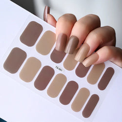 14Tips Solid Color Stickers Nail Art Supplies European & American Simple Decals Oil Film Decals Press on Nails Stickers Designer (ONLINE ORDER ONLY)
