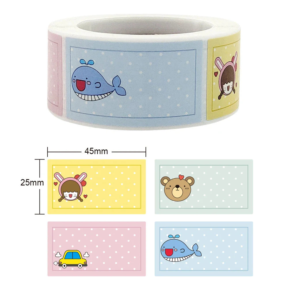 250pcs Package Stationery Label White Label Write Name Sticker Blank Sticker Label Child Stationery Sticker (Online Order Only)