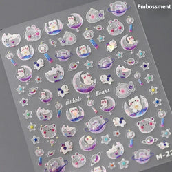 Lovely Dog Puppy Dream Heart Flower Star Pizza Food Sugar Skewers Strawberry Desserts Adhesive Nail Art Stickers Manicure Decals (Online Order Only)