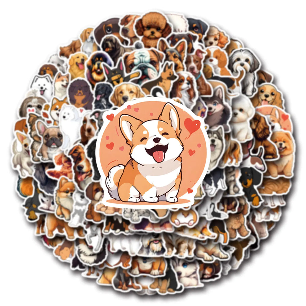 Cute Dog Stickers Pack - Laptop, Guitar, Bike, Skateboard, Scrapbook Decor (ONLINE ORDER ONLY)