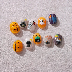 Halloween Ghost Pumpkin Bat Coffin Cat Spider Demon Jelly Self Adhesive Nail Art Sticker Terrifying Candy Candle Manicure Decals (ONLINE ORDER ONLY)