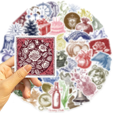 10/30/50PCS Cartoon Line Vintage Stickers Wall Decals DIY Waterproof Skateboard Notebook Luggage Laptop Phone Bottle Toys Gifts (ONLINE ORDER ONLY)