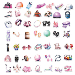 50pcs Inspirational Fitness Graffiti Sticker Decals DIY Water Bottle Motorcycle Laptop GYM Sport Sticker for Kid Toys (ONLINE ORDER ONLY)