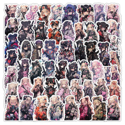 Kawaii Anime Girl Bear Killer Stickers Decals for Laptop Fridge Scrapbook (Online Order Only)
