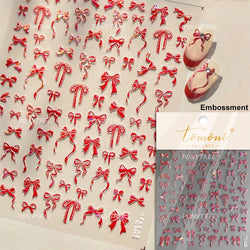 Lace Bowknot Hollow Out Fabric Art Fragmentation Sensation Petal Embossed Hottie Adhesive Nail Art Sticker Chic Manicure Decals (ONLINE ORDER ONLY)