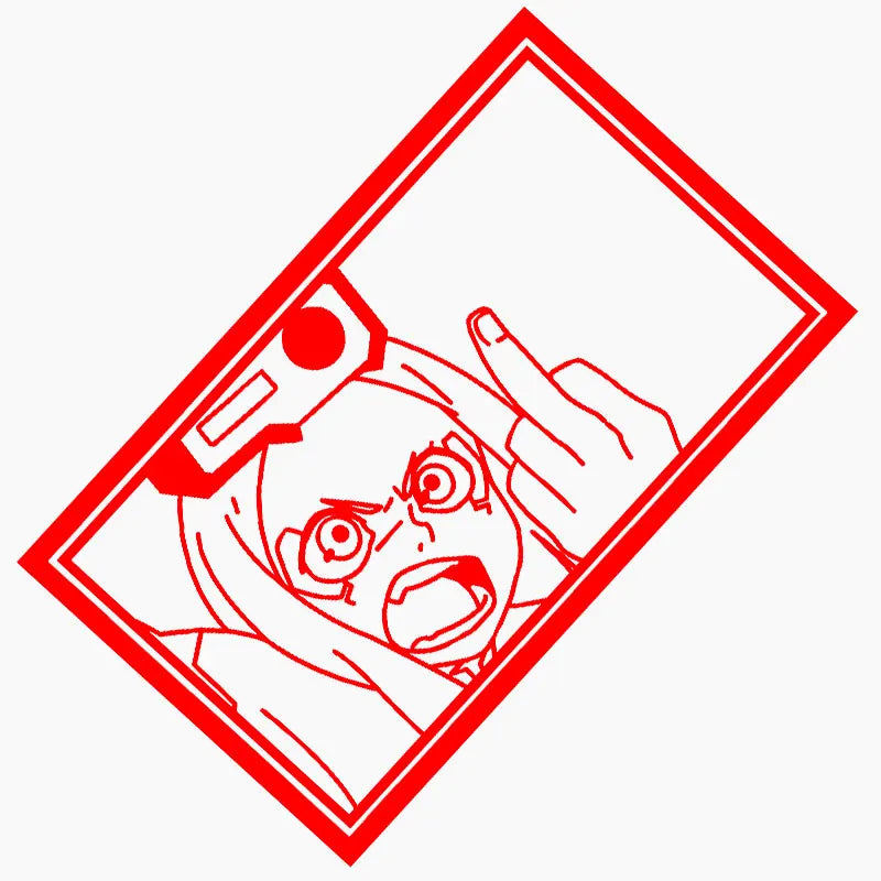 Japanese Anime Car Sticker Window Decoration Stickers The Boy Middle Finger Laptop Computer Auto Parts Vinyl Decals (ONLINE ORDER ONLY)