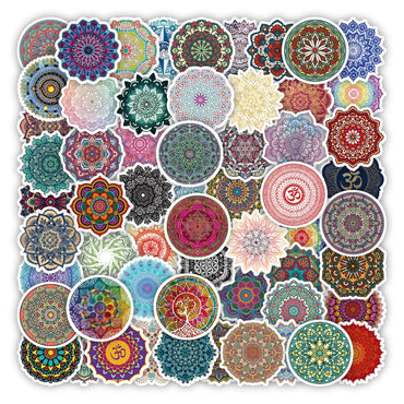 10/50PCS Yoga Mandala Pattern PVC Stickers for Car Suitcase Car Helmet Luggage Graffiti Sticker For Phone Case Home Decals (Online Order Only)