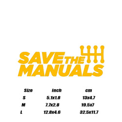 "SAVE THE MANUALS"Stickers,High Quality And Durable Automobiles Exterior Accessories Self-adhesive Decals (ONLINE ORDER ONLY)