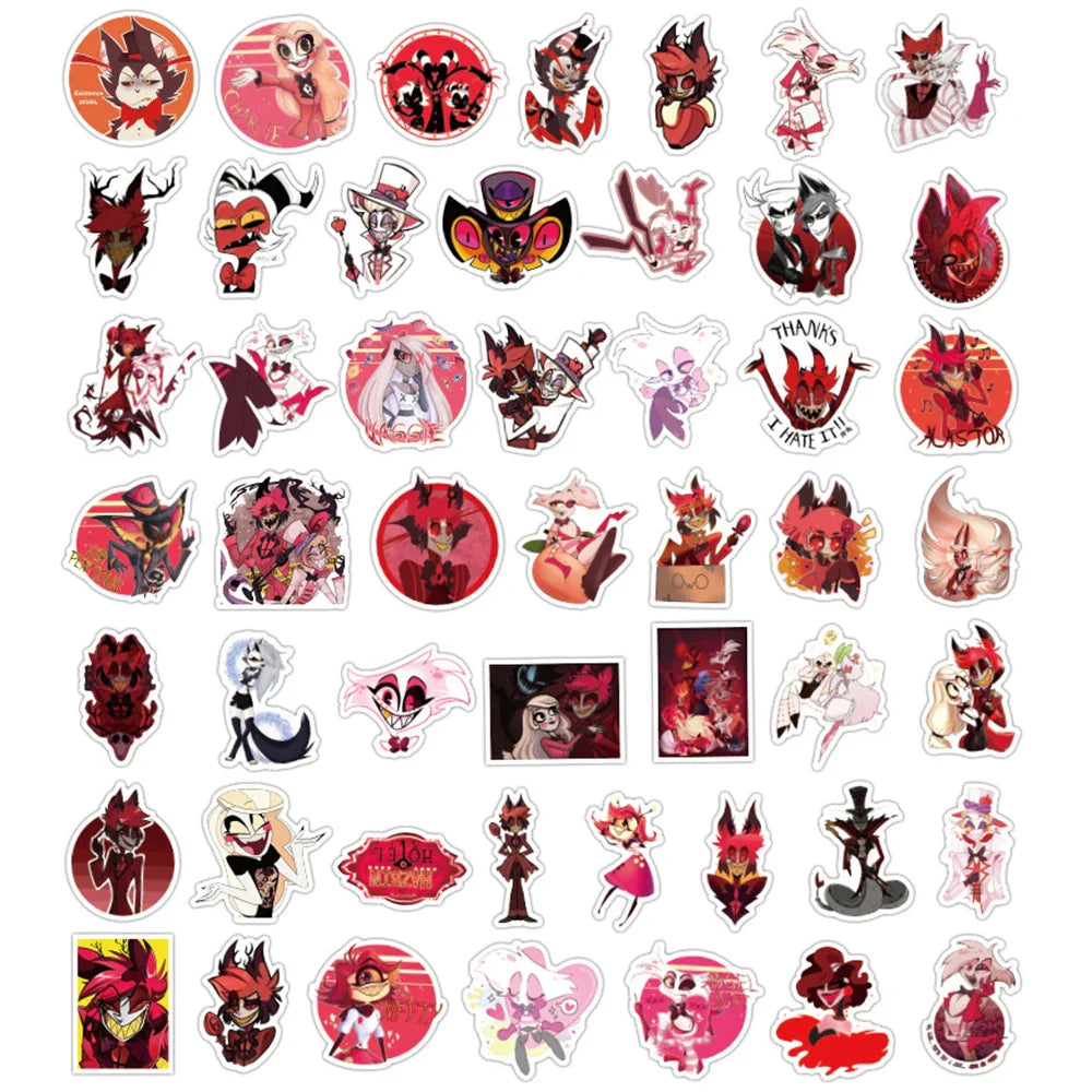 10/30/50PCS Helluva Boss Cartoon Stickers PVC Waterproof Suitcase Phone Laptop Helmet Notebook Car Bike Toys For Kids Decal Gift (ONLINE ORDER ONLY)