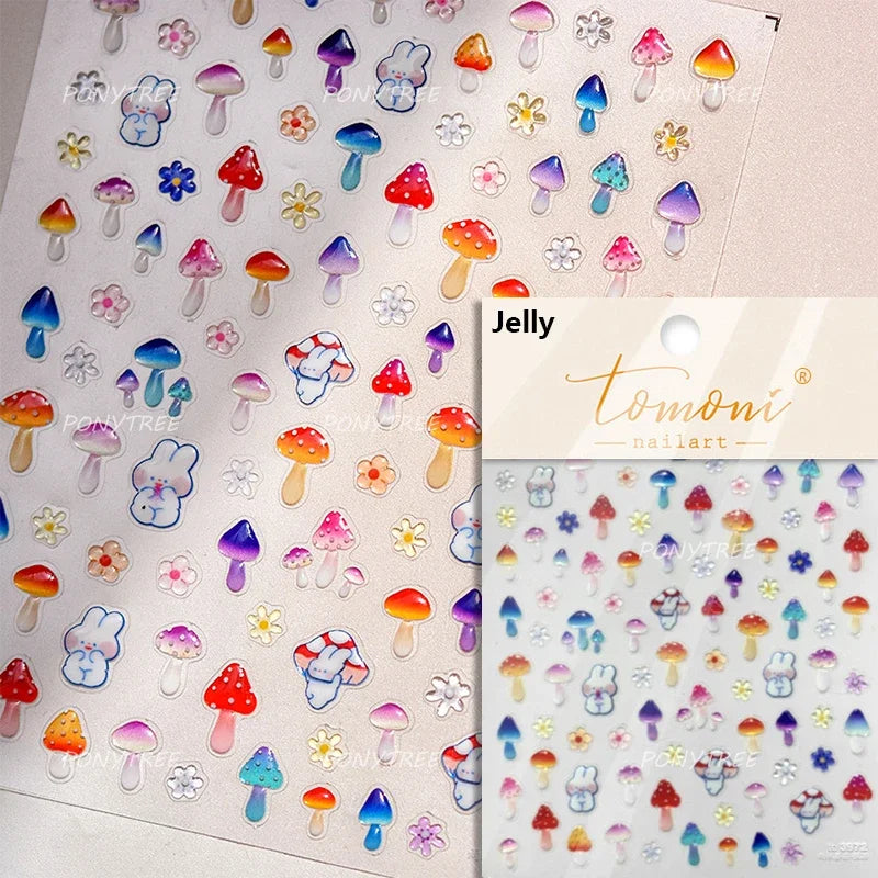 Bunny Love Heart Rabbit Nurse Cut Wound Bowknot Pill Flower Medicine Treatment Self Adhesive Nail Art Stickers Manicure Decals (ONLINE ORDER ONLY)
