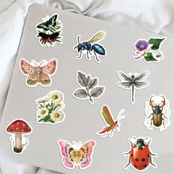 50pcs Retro Insects Stickers Toys Cute Animals Cartoon Decals For Kids DIY Laptop Scrapbook Stationery Fridge Funny Sticker (Online Order Only)