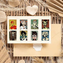 50pcs Humorous Funny Character Stickers Aesthetic Cartoon Decals Laptop Luggage Skateboard Phone Sticker Kids Toys (ONLINE ORDER ONLY)