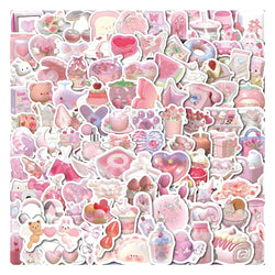 Kawaii 3D Pink Stickers Cute Cartoon Decals for Diary, Phone, Laptop, Water Bottle, Stationery (10/30/50/100pcs) (ONLINE ORDER ONLY)