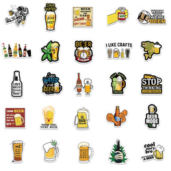 50pcs Funny Cartoon Beer Stickers For Luggage Guitar Phone Skateboard Vinyl Waterproof Graffiti Car Laptop Decals (ONLINE ORDER ONLY)