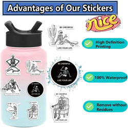 62pcs Ancient Greek Mosaic Canvas Stickers Funny Horrible Graffiti Decals Laptop Luggage Skateboard Motorcycle Scrapbook (ONLINE ORDER ONLY)