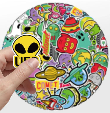 10/50Pcs Cartoon Alien Graffiti For Suitcase Guitar Diary Computer Skateboard Toy Decoration Decoration Decals Sticker (ONLINE ORDER ONLY)